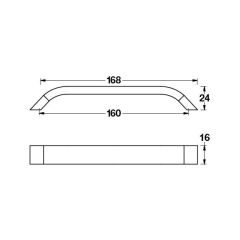 Hafele Mobilya Kulpu Barte  224mm Mat Siyah