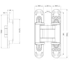 Soho Gizli Menteşe SH-3D-160 Ayarlı 100 Kg Saten Siyah Nikel