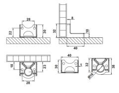 Hafele WCH06 L Askı Elemanı 1,2mm Beyaz