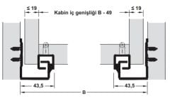 Hafele POW Gizli Ray Tek Açılım Yavaşlatıcılı 25Kg 18/250mm