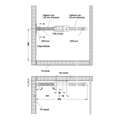 Hafele Flap-Ex Frensiz Düşer Kapak Makası, Nikel Renk