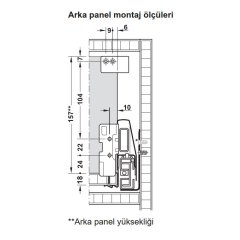 Hafele İç Çekmece Seti 60'lık Modül İçin Kare Bordürlü 50'lik Beyaz
