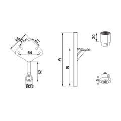 Hafele Lungo Mobilya Ayağı, Mat Siyah 250 mm