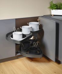 Hafele Kesseböhmer Lemans II Arena Pure Köşe Kiler Sistemi 2 Sepet Sağ Dönüşlü Antrasit 411-418 mm