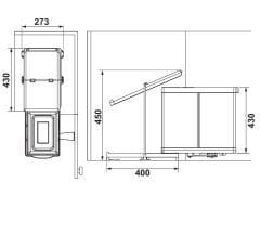 Hafele ENVIRO DOUBLE Otomatik Açma Kollu Çöp Kutusu İç Hacim 14+14 lt