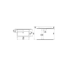 Hafele Banyo Lavabosu Freya 80 805x465mm Parlak Beyaz Renk