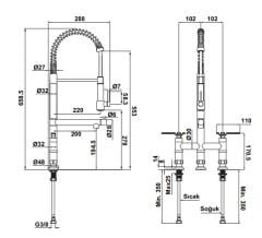 Hafele LOFT Spiralli Eviye Bataryası Titanyum