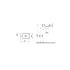 Hafele Banyo Lavabosu Molly II 370x220mm Sol Parlak Beyaz Renk