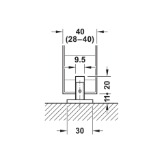 Hafele Slido Üst Taşıyıcı Ray, 2000mm