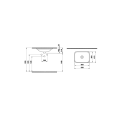 Hafele Banyo Lavabosu Lorna 550x410mm Parlak Beyaz Renk