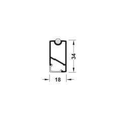 Hafele Profil 5104 Askı Borusu 2500mm, Antrasit Renk