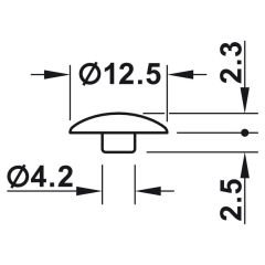 Hafele Confirmat Vida Kapağı 12,5mm (100 Adet), Beyaz