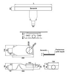 Hafele PUREFLOW Duş Kanalı Yatay 600mm Titanyum