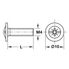 Hafele Kulp Vidası M4x45mm (100 Adet), Galvaniz
