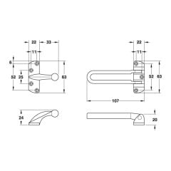 Hafele Sdg01 Kapı Güvenlik Mandalı, Mat Siyah Renk