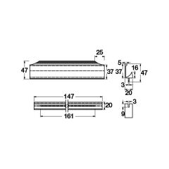 Hafele Profil Kulp Horizona 147mm Mat Siyah