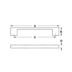 Hafele HAN II Kulp mat siyah 224mm
