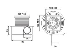 Hafele VORTEX Yer Süzgeci Yatay 100X100 Paslanmaz Çelik