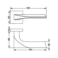Hafele Kapı Kolu Seti Leo Kol Seti WC Parlak Rose
