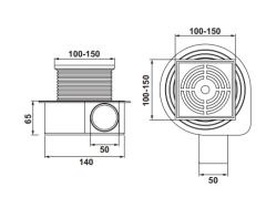Hafele VORTEX Yer Süzgeci Yatay 100X100 Altın