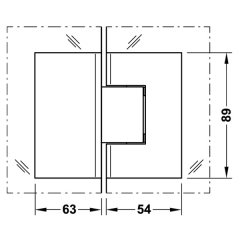 Hafele Duş Menteşe Cam/Cam 135° Krom P. 55x90mm