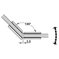 Hafele Duş Menteşe Cam/Cam 135° Krom P. 55x90mm