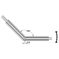Hafele Duş Menteşe Cam/ Cam 135° Krom P 112x57mm