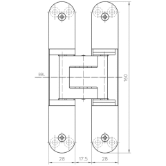 Simonswerk Tectus TE340 SW030 80kg Gizli Menteşe Parlak Pirinç Renk
