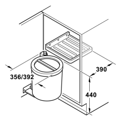 Hafele Çöp Kutusu Renthus T 25 Litre Antrasit 400mm