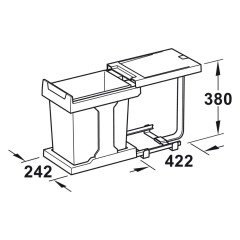 Hafele Çöp Kutusu Solo 20 Antrasit