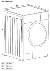 Hafele ORION Kurutmalı Çamaşır Makinası Solo 10/7kg Gri