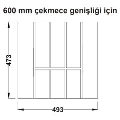 Hafele Legro Çatal Kaşıklık Ahşap Açık Meşe 60 cm