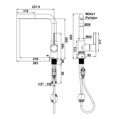 Hafele Granit Evye Batarya Kampanyası 1,5 Gözlü Grano Evye Granada Pull Batarya Siyah