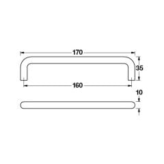 Hafele Mobilya Kulpu Ryan2 160mm Mat Krom