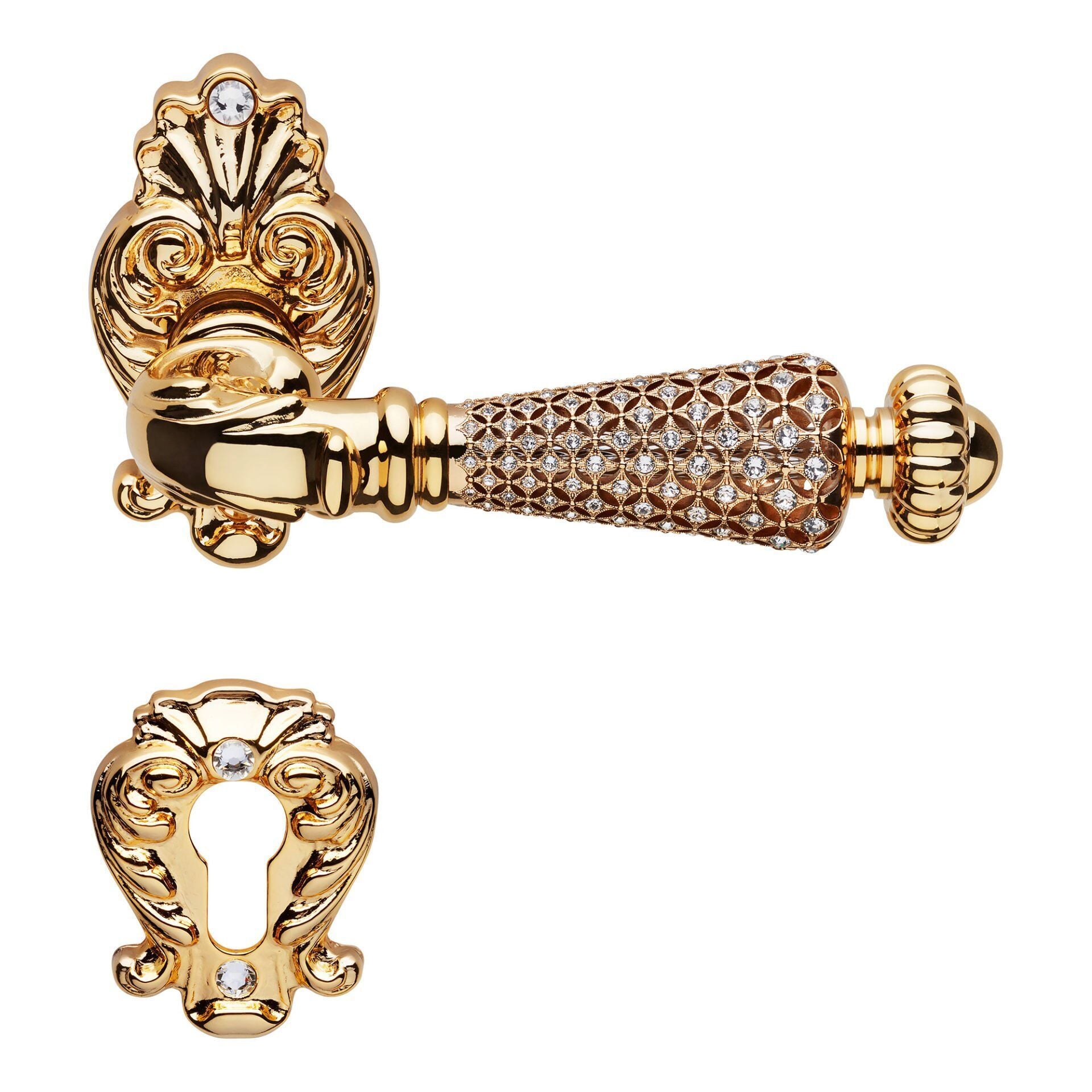 Jewel Kapı Kolu Seti Parlak Altın Barelli(Yale)