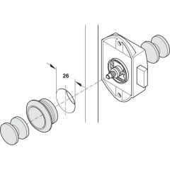 Hafele Sürgü Kilit 25mm, Nikel Renk
