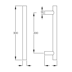 Hafele Steven Çekme Kol Paslanmaz Çelik Ø25x300mm