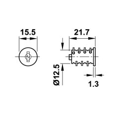 Hafele Symo Silindir Göbeği HS 3 SH 2251-2300 (50 Adet)