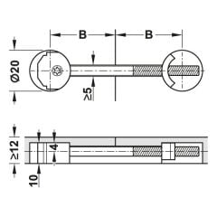 Hafele Drıll Tezgah Bağlantı Elemanı Ø20 100Mm