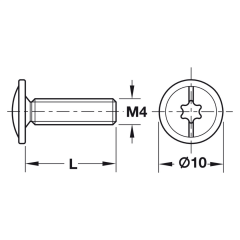 Hafele Kulp Vidası Galvaniz M4x35mm (100 Adet)