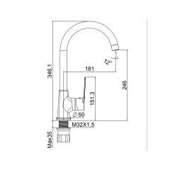 TOYA Arıtmalı Batarya Paslanmaz Çelik