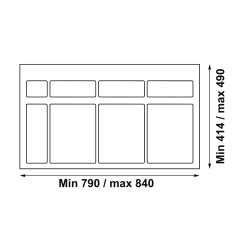 Hafele Premiere Çekmece İçi Çöp Kutusu Antrasit 3x13L 900mm