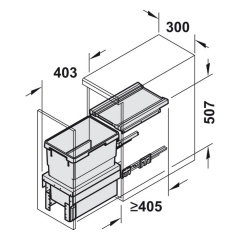 Hafele CARGO SYNCHRO 300 Çöp Kutusu (30 Litre)