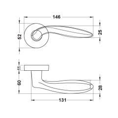 Hafele Kapı Kolu Seti Rouge Barelli Parlak Altın