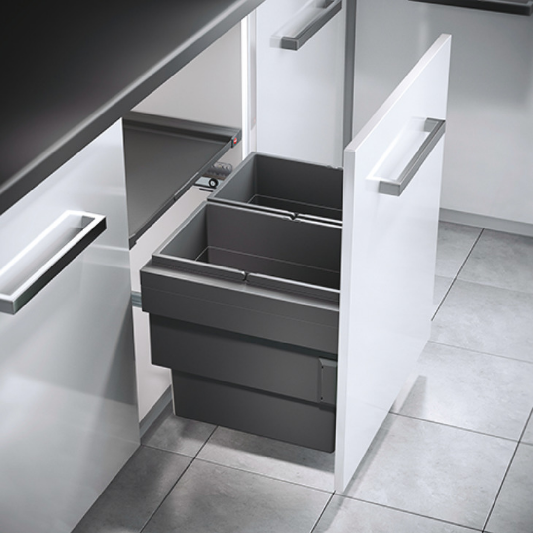 Hafele Cargo Synchro 600 Raylı Çöp Kutusu Antrasit