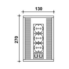 Hafele Versaflap Dual Priz Gümüş 3'lü Soket
