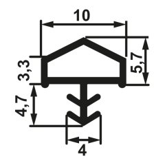 Hafele F03 Ortadan Basan Çatı Tipi Kapı Fitili 10mm, Kahve Renk