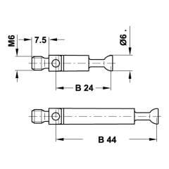 Hafele Minifix Açılı Tek Taraflı Mil (100 Adet), Galvaniz