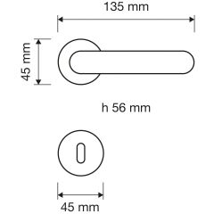 Garda Kapı Kolu Seti Parlak Pirinç Kaplama WC