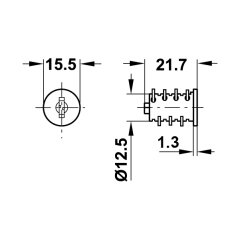 Hafele Symo Silindir Göbeği HS 3 SH 1151-1200 (50 Adet)